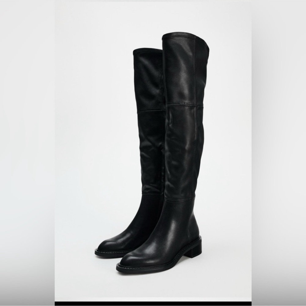 Zara Black Over the Knee Boots